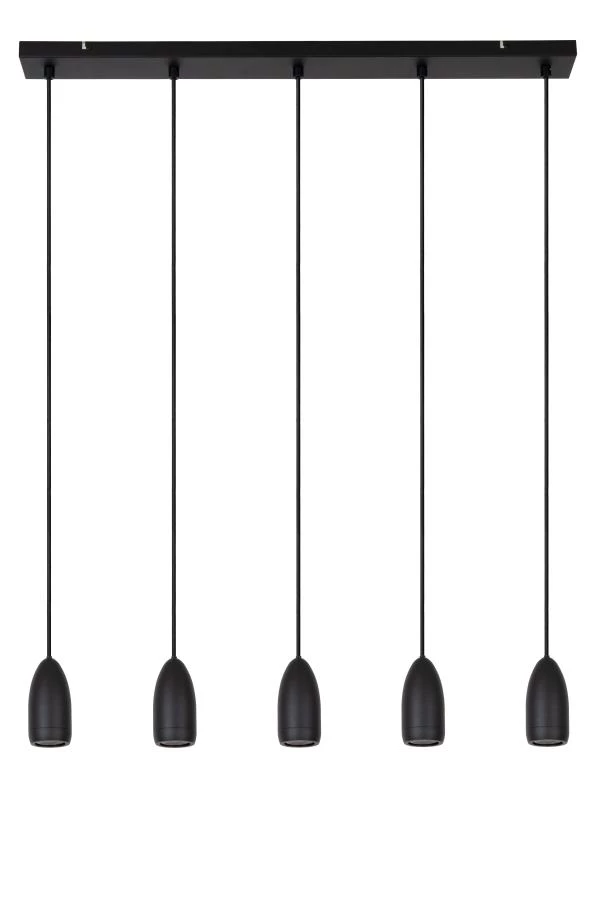 Lucide EVORA - Pendant light - Ø 10 cm - 5xGU10 - Black - turned off